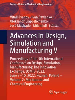 cover image of Advances in Design, Simulation and Manufacturing V